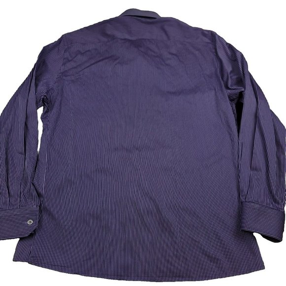 Robert Graham 16.5 42 Button Down Dress Shirt Purple Stripe Originally $175 - Picture 2 of 11